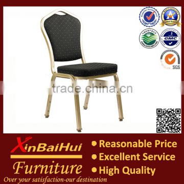 BH-L8313 Black fabric gold tube hotel dining chair used banquet chair