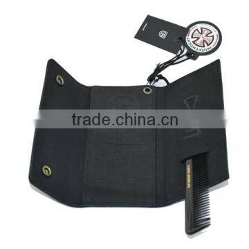 Folding Stud Genuine Leather Wallet With Engraved Badge photo-5