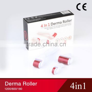 DRS micro needle therapy stainless dermaroller kits skin whitening 720/300/1200 needles 4 in 1 derma roller