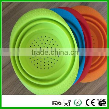 Wholesale round silicone storage basket with handle for promotion