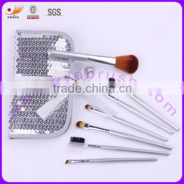 OEM Cute Travel Cosmetic Brush set with 7pcs in pouch