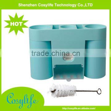 Plastic Material high quality automatic toothpaste dispenser toothbrush holder for bathroom