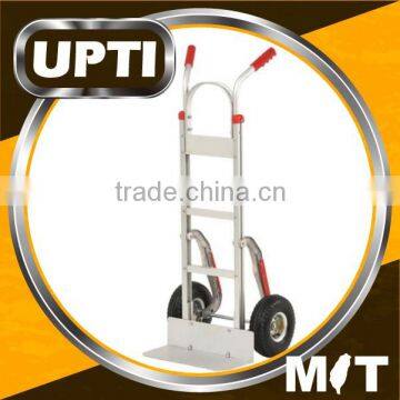 Taiwan Made High Quality Wide Top Plate Aluminum Hand Truck Fixed Hand Truck with Pneumatic Wheels