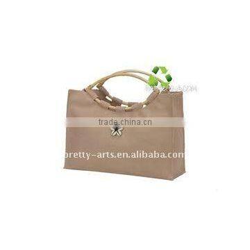 jute bag wood handle