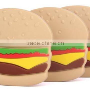 China manufacturer baby teething soft Hamburger Teether silicone toy
