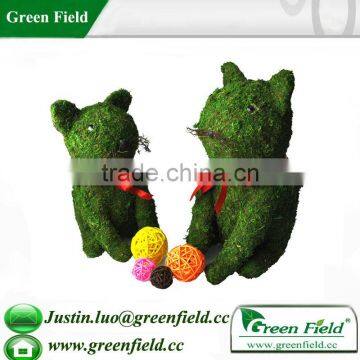 Cat Wire Frame Topiary with Moss Topiary Garden