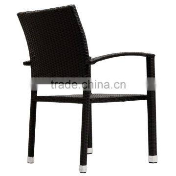Four Bella Outdoor Stackable Dining Wicker Chairs in Espresso photo-4