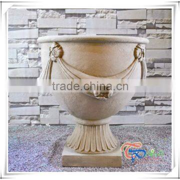 High Quality Classical Polyresin Pedestal Garden Planters and Urns photo-3