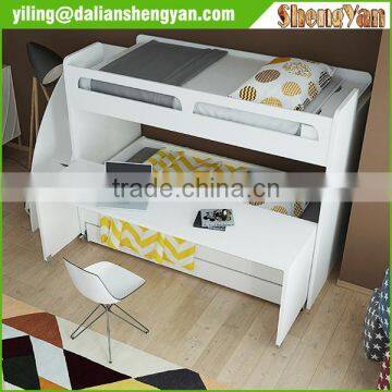 Twin Over Twin Bunk Bed With Trundle and 4 Drawers photo-5