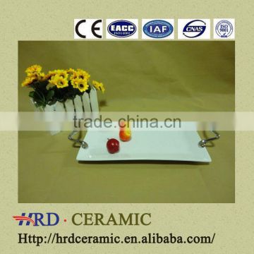 stock ceramic plate with handles, dolomite plate