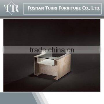New Turkish White Travertine Base End Table