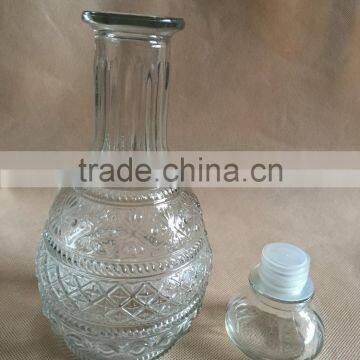 Beautiful Glass Wine Bottle , Glass Bottle , Glass Bottle With Lid , Glassware photo-2