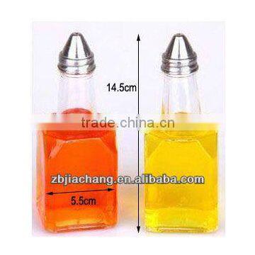 mini clear square glass essential oil bottle with metal lids