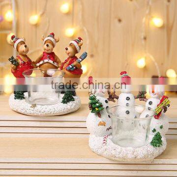 Custom Elegant Christmas White Snowman Cheap Candle Holders photo-3