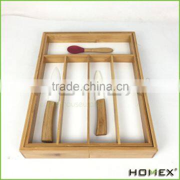 Solid Bamboo cutlery holder and cutlery tray Homex BSCI/Factory