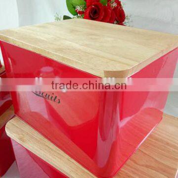 Metal Kitchen Storage Box, Tea Sugar Coffee Canister With Bamboo Lid photo-3