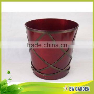 Home And Garden Red Large Outdoor Vases, Fashionable Metal Flower Planter photo-6