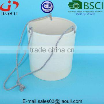 BSCI Audit Factory Glazed Ceramic Rope Hanging Plant Pots photo-4