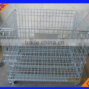 Folding rolling metal steel warehouse portable storage cage