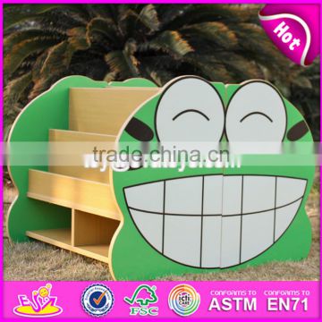 2017 New design double sided frog wooden kids toy storage W08C213