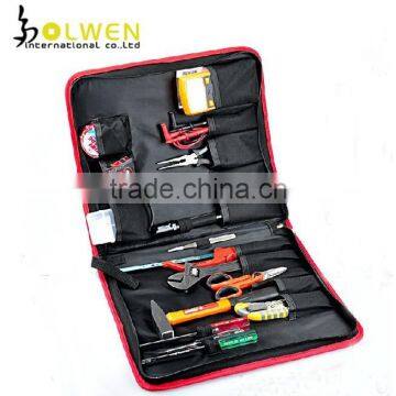 Family using 16pcs electricians tool kit set organizer bag