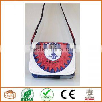 Red, White and Blue Upcycled Messenger or Laptop Bag Made With Vintage Materials OOAK photo-3