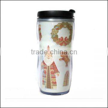 16oz High Quality Plastic Tumbler Double Wall Insulated Coffee Cup,OEM Plastic15oz Color Straight Water Coffee Tea Cup With Lid photo-5