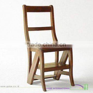 Library Steps Chair Teak Wood