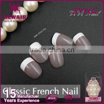 Colorful Press Stick on Artificial French Nails With Glue photo-2