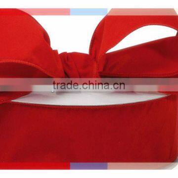 1 Inch Outdoor Christmas red Velvet Ribbon Bow