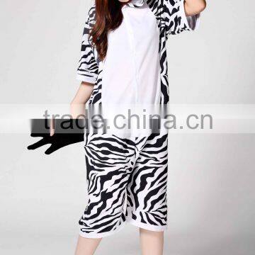 Plus Size Summer Pyjamas Short Sleeves Custom Hooded Zebra Cheap Couple Sexy Adult Animal Onesie photo-5