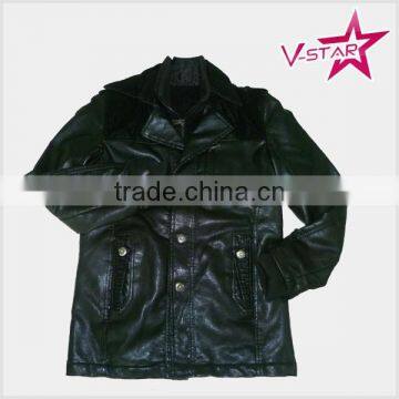 Customized Wholesale Mens Pu Jacket 2016 Fur-lining Pu Jacket