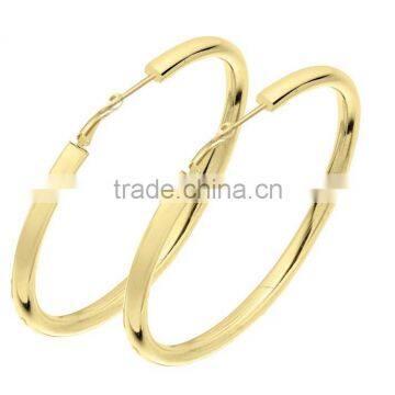 Brass Micron Gold Plated Hoop Earrings