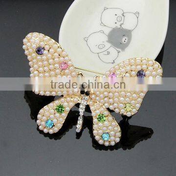 Handmade Pearl Butterfly Brooch High End Pearl Butterfly Brooch 2016 Korean Style Pearl Butterfly Brooch photo-4