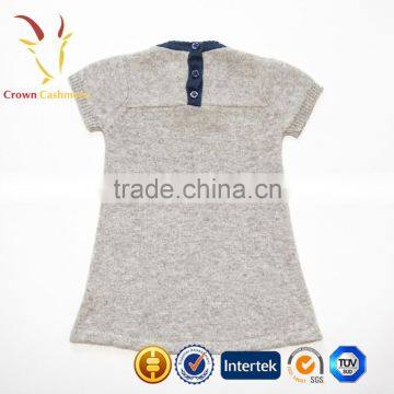 Girl Short Sleeve Cashmere Sweater Dress 2016 photo-2