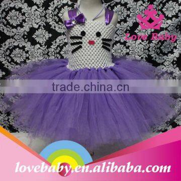 2015 Hot Sale Latest Design Boutique Little Girls Princess Party Tutu Dresses Purple Fairy Tulle Dress