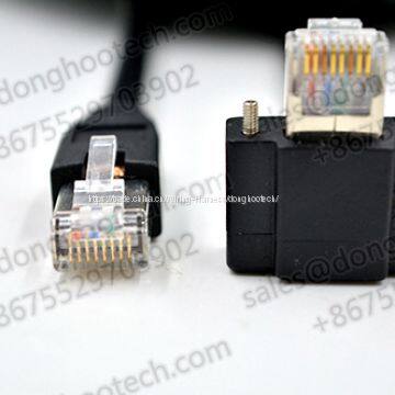 RJ45 Right Angle with  Recessed Thumbscrews Horizontal Data Cables