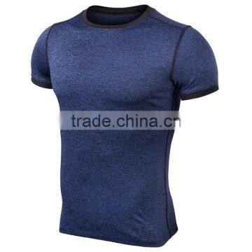 2016 Summer Round Neck Gym Sportswear Polyester Fabric T-shirt