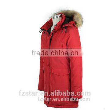 Customized High Quality Women Long Winter Outdoor Down Jacket Porn With Fur and Hood