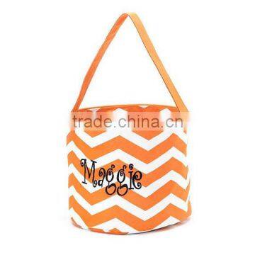 Newest Personalized Chevron Monogrammed Halloween Bucket photo-2