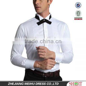 2016 latest trendy style wing collar men's wedding tuxedo dress shirt with french cuffs