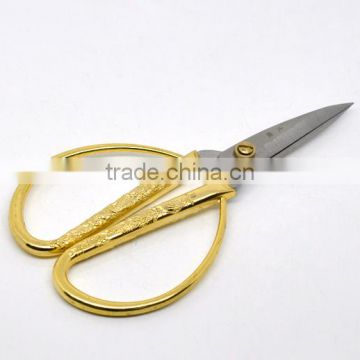 Gold Plated Dragon PhoenixWide Handle Thread Sharp Scissors