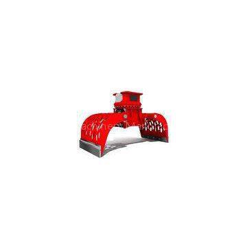 Red Excavator Rotating Grapple For Building Site 360 Hydraulic Rotation