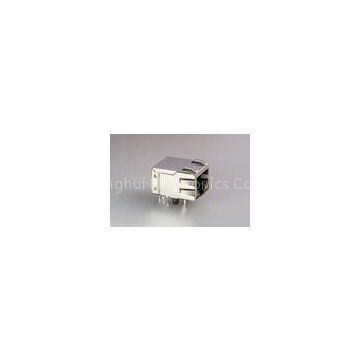 Vertical RJ45 With Transformer 8 Pin Single Port With Shield And LED Female Jack