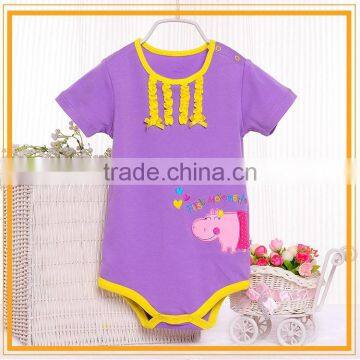 wholesale 2017 0-3 month purple baby romper clothes BB054