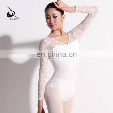 116141051 Baiw Long Sleeve Lace Leotard Ballet Dance Leotards