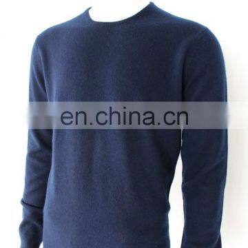 Dark Blue Men's 100% Cashmere Crew Neck Sweater Jumpers Wholesale