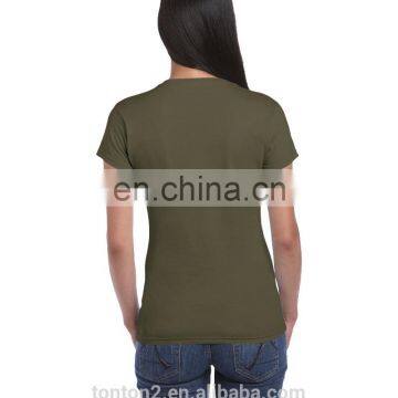 Fashion 100 Cotton Custom Design Army Green t Shirt Women Clothing