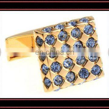 fashion accessories gold plated luxury crystal diamond cuff links