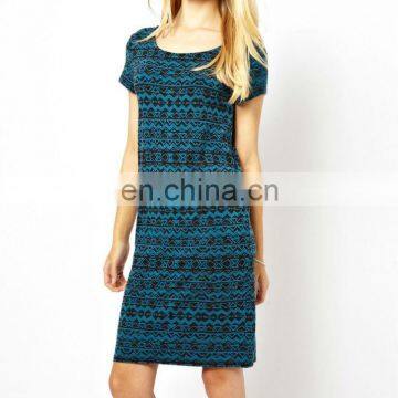 CHEFON A line loose tribal print dress